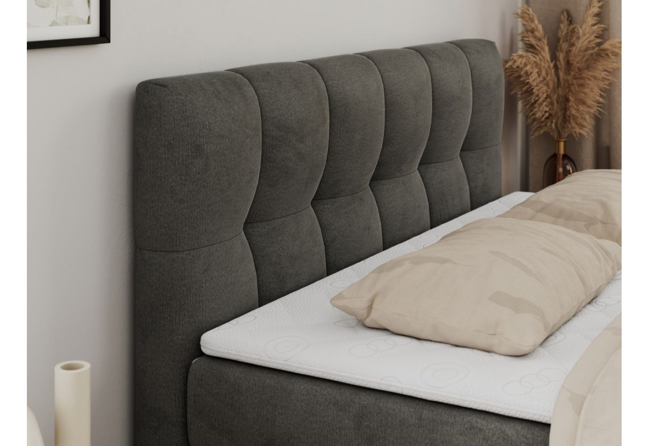 Łóżko kontynentalne FAST KING 160x200 - Monolith 92 - ciemny szary - OUTLET