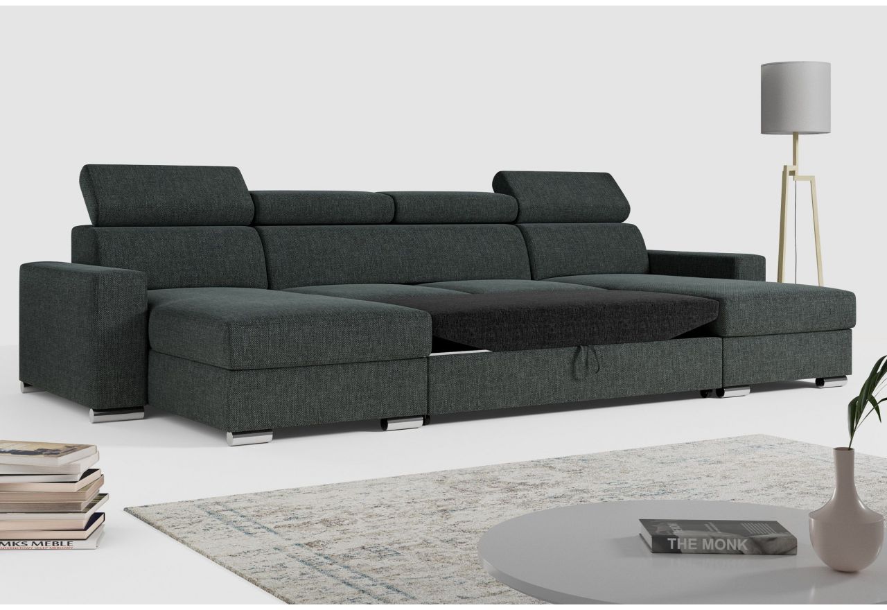 Narożnik FOX U - uniwersalny - ciemnoszary, struktura