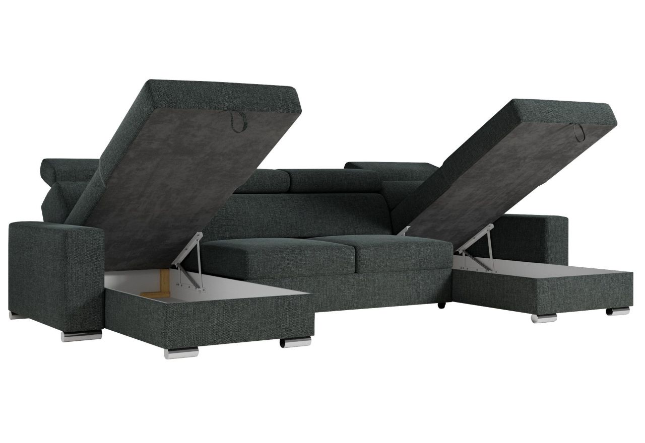 Narożnik FOX U - uniwersalny - ciemnoszary, struktura