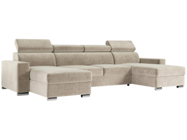 Narożnik FOX U - uniwersalny - beżowy, welwet