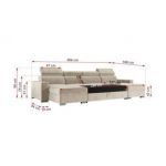 Narożnik FOX U - uniwersalny - beżowy, welwet