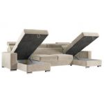 Narożnik FOX U - uniwersalny - beżowy, welwet