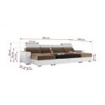 Narożnik FOX U - uniwersalny - brązowy, biały, welwet, ekoskóra