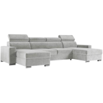 Narożnik FOX U - uniwersalny - jasnoszary, welwet