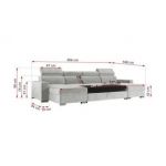 Narożnik FOX U - uniwersalny - jasnoszary, welwet