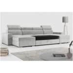 Narożnik FOX U - uniwersalny - jasnoszary, welwet