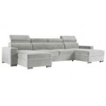 Narożnik FOX U - uniwersalny - jasnoszary, welwet