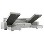 Narożnik FOX U - uniwersalny - jasnoszary, welwet