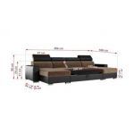 Narożnik FOX U - uniwersalny - brązowy, czarny, welwet, ekoskóra