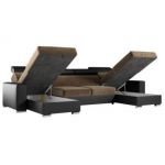 Narożnik FOX U - uniwersalny - brązowy, czarny, welwet, ekoskóra