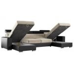 Narożnik FOX U - uniwersalny - beżowy, czarny, welwet, ekoskóra