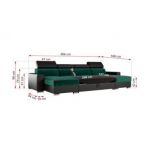 Narożnik FOX U - uniwersalny - ciemnozielony, czarny, welwet, ekoskóra