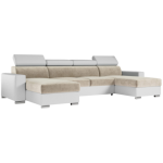 Narożnik FOX U - uniwersalny - beżowy, biały, welwet, ekoskóra