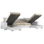 Narożnik FOX U - uniwersalny - beżowy, biały, welwet, ekoskóra