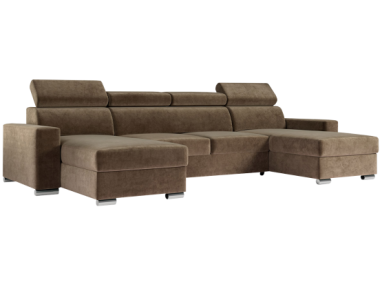 Narożnik FOX U - uniwersalny - brązowy, welwet