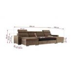 Narożnik FOX U - uniwersalny - brązowy, welwet