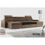 Narożnik FOX U - uniwersalny - brązowy, welwet