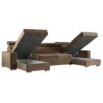 Narożnik FOX U - uniwersalny - brązowy, welwet