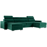 Narożnik FOX U - uniwersalny - ciemnozielony, welwet