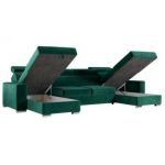 Narożnik FOX U - uniwersalny - ciemnozielony, welwet