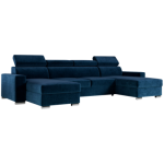 Narożnik FOX U - uniwersalny - ciemnoniebieski, welwet