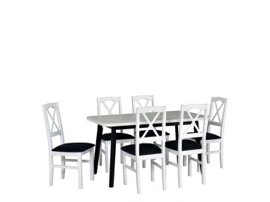Zestaw mebli do jadalni w stylu skandynawskim - stół COMA 6 + krzesła NUN 11