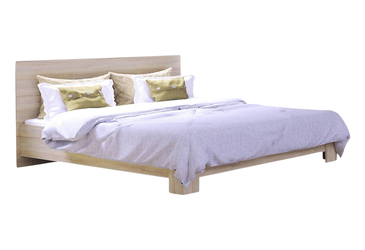 Łóżko dwuosobowe w nowoczesnym stylu do sypialni 160x200 - MADRYT Dąb sonoma