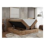 Łóżko kontynentalne ALBERO 2 160x200 - H4 - brązowy, ekoskóra