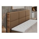 Łóżko kontynentalne ALBERO 2 200x200 - H3 - brązowy, ekoskóra