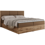 Łóżko kontynentalne ALBERO 2 180x200 - H3 - brązowy, ekoskóra