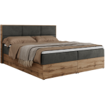 Łóżko kontynentalne ALBERO 2 120x200 - H4 - ciemnoszary, welwet