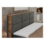 Łóżko kontynentalne ALBERO 2 180x200 - H3 - ciemnoszary, welwet