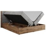 Łóżko kontynentalne ALBERO 2 160x200 - H3 - jasnoszary, welwet