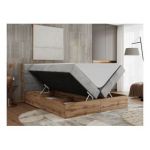 Łóżko kontynentalne ALBERO 2 140x200 - H3 - jasnoszary, welwet