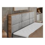 Łóżko kontynentalne ALBERO 2 140x200 - H3 - jasnoszary, welwet