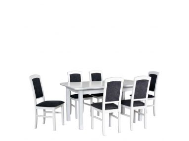 Stylowe białe meble do kuchni jako zestaw - stół MARS 5 S + krzesła NUN 4
