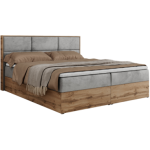 Łóżko kontynentalne ALBERO 2 120x200 - H3 - jasnoszary, welwet