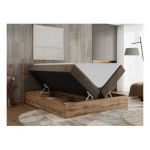 Łóżko kontynentalne ALBERO 2 200x200 - H4 - brązowy, welwet