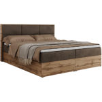 Łóżko kontynentalne ALBERO 2 180x200 - H4 - brązowy, welwet
