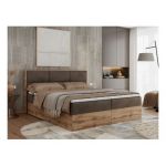 Łóżko kontynentalne ALBERO 2 200x200 - H3 - brązowy, welwet