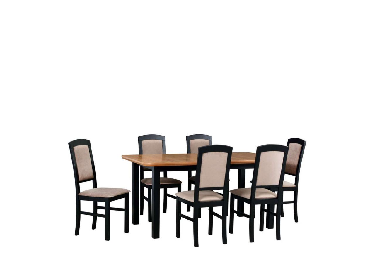Stylowy drewniany zestaw do kuchni - stół MARS 5 S + krzesła NUN 4
