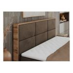 Łóżko kontynentalne ALBERO 2 140x200 - H3 - brązowy, welwet