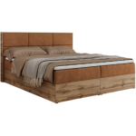 Łóżko kontynentalne ALBERO 2 200x200 - H4 - pomarańczowy, struktura