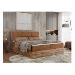 Łóżko kontynentalne ALBERO 2 180x200 - H4 - pomarańczowy, struktura