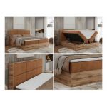 Łóżko kontynentalne ALBERO 2 200x200 - H3 - pomarańczowy, struktura