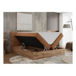 Łóżko kontynentalne ALBERO 2 160x200 - H3 - pomarańczowy, struktura