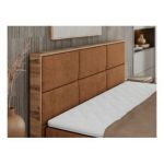 Łóżko kontynentalne ALBERO 2 160x200 - H3 - pomarańczowy, struktura