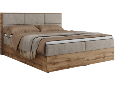 Łóżko kontynentalne ALBERO 2 120x200 - H4 - beżowy, struktura