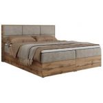 Łóżko kontynentalne ALBERO 2 120x200 - H4 - beżowy, struktura