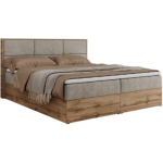 Łóżko kontynentalne ALBERO 2 160x200 - H3 - beżowy, struktura